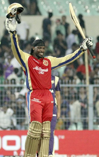 Gayle "IN" with 55 ball century