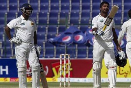 Pakistan vs Srilanka first test match summary played at Abu Dhabi
