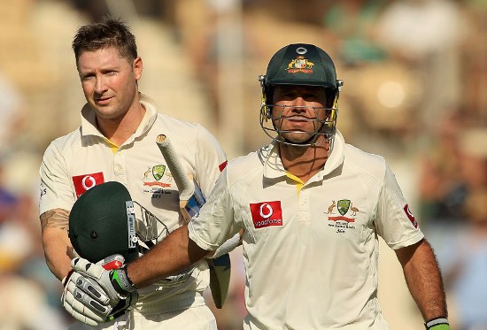 Michael Clarke and Ricky Ponting brings Aus in confident position
