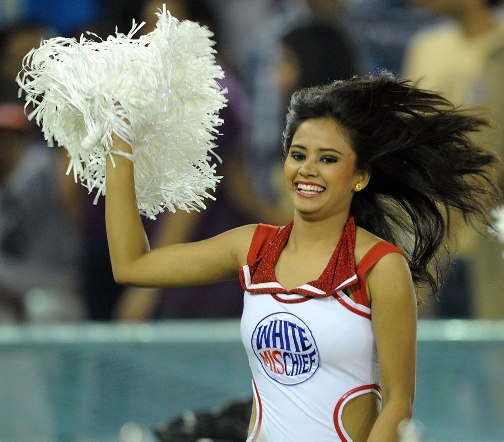 Cheerleader adds for her team