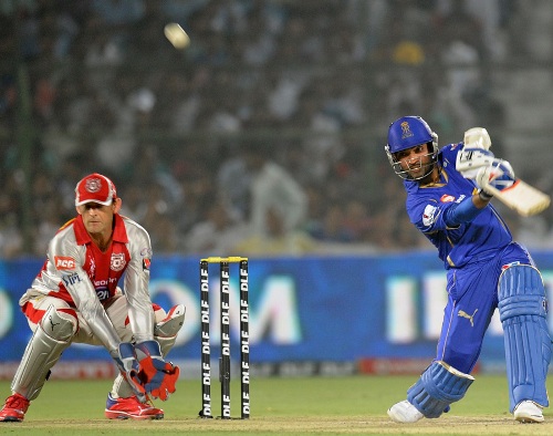 Ajinkya Rahane plays inside-out during his 98 runs innings Ajinkya Rahane plays inside-out during his 98 runs innings