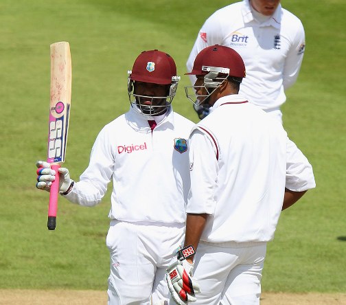 Darren Bravo celebrateshis half-century