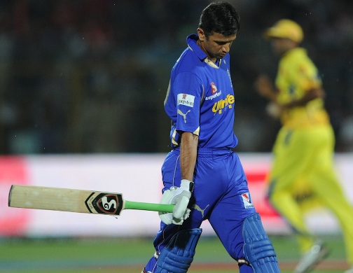 Rahul Dravid got out for 4 v Chennai Super Kings