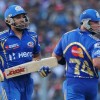 Rohit Sharma and Herschelle Gibbs are running between the wickets