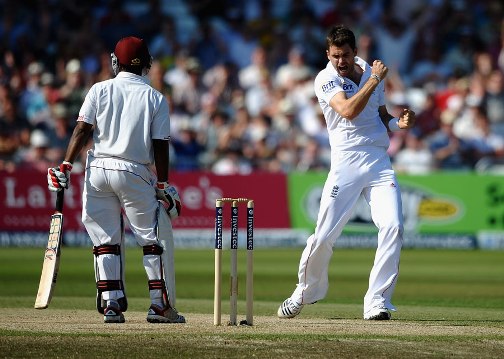 James Anderson took his second wicket against WI