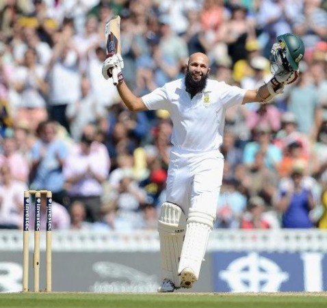 Hashim Amla celebrates his second Test double century