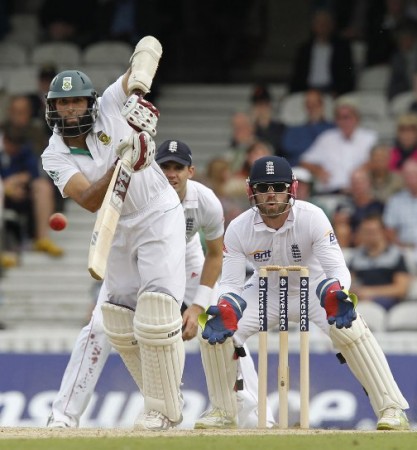 Hashim Amla plays into the leg side