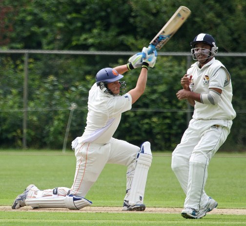 Wesley Barresi drives during his half-century