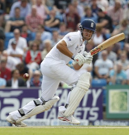 Alastair Cook plays for a single Alastair Cook plays for a single