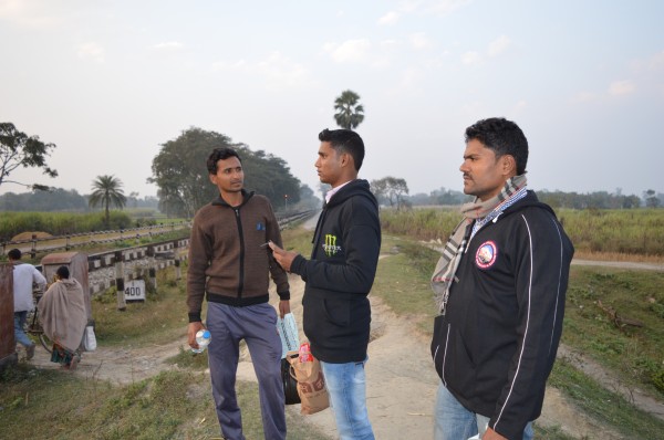 From the left Javed Khan, Sunny and Azad Khan ( Sonu) retreating after day long hard work.